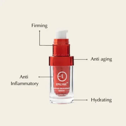 NO Nonsense Glow Serum bottle with text highlighting firming, anti-aging, anti-inflammatory, and hydrating benefits