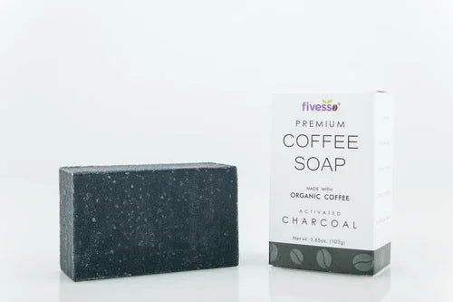 Activated Charcoal - Premium Coffee Soap Bar with organic coffee and activated charcoal for deep cleansing and exfoliation