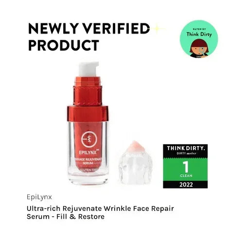 NO Nonsense Glow Serum in a red pump bottle with a small amount of serum on a clear cap and Think Dirty rating badge